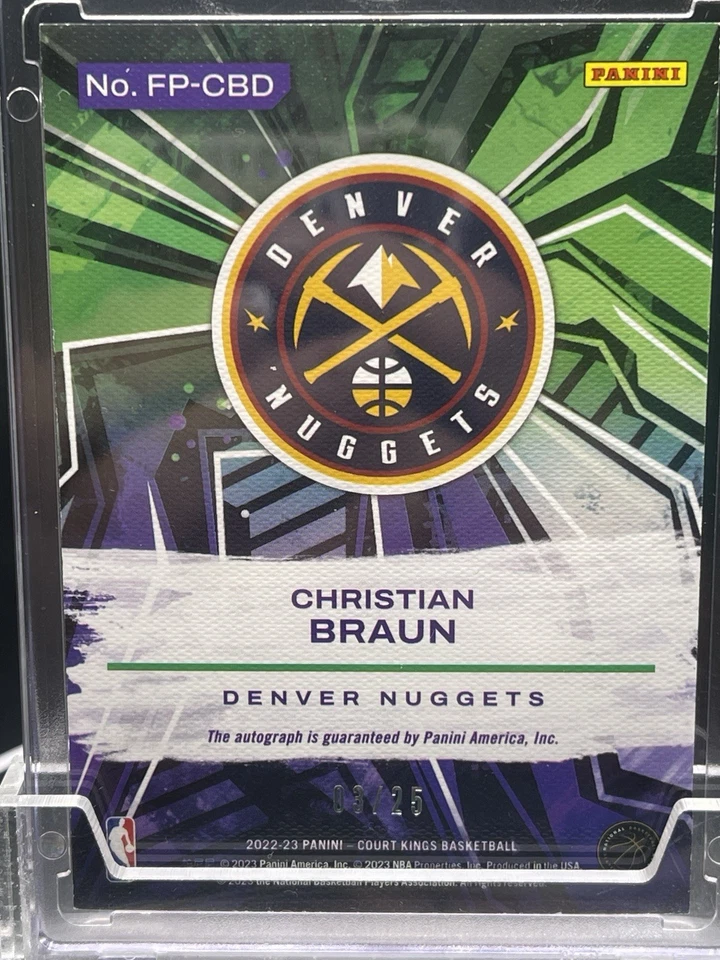 2022-23 Panini Court Kings - Fresh Paint Christian Braun Sapphire AUTO RC /25 - Image 2 of 3