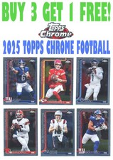 2025 Topps Chrome Football (BUY 3 GET 1 FREE) You Pick/Complete Your Set 201-400