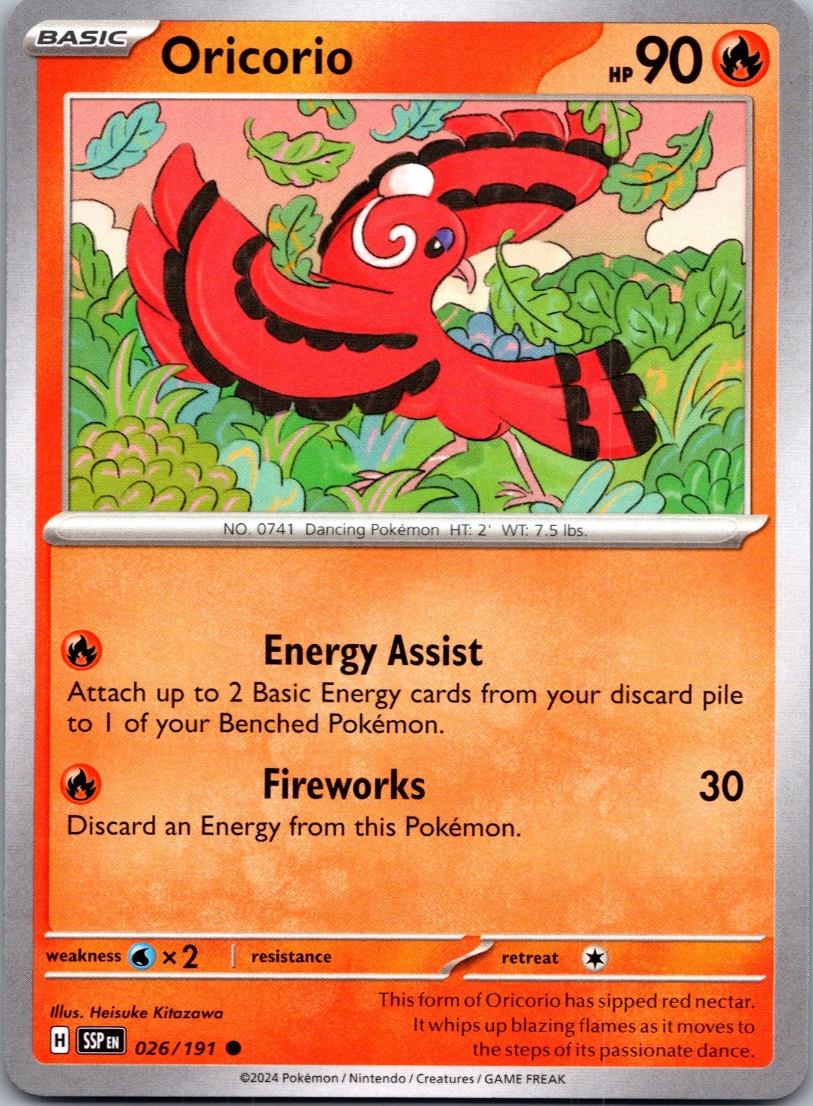 Oricorio Common SV08: Surging Sparks 026/191 NM