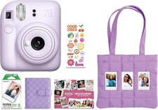 Fujifilm Instax Mini 12 Instant Camera Lilac Purple Auto Exposure Holiday Bundle