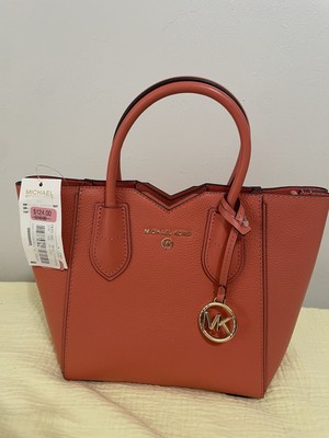Michael Kors Mae  Purse Handbag Small Pink Grapefruit