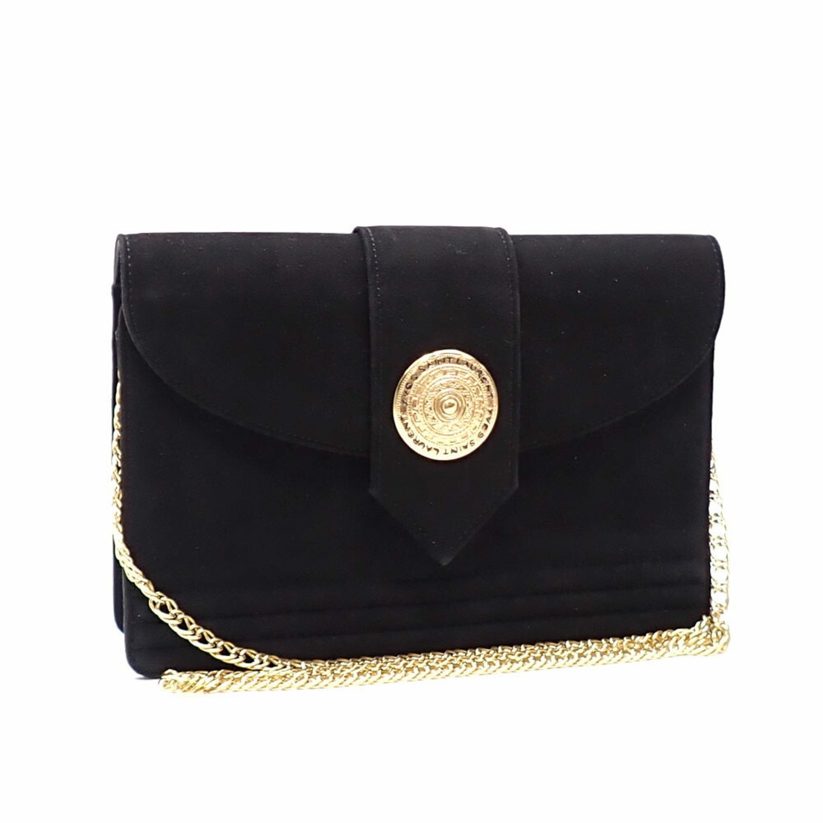 Yves Saint Laurent Borsa a Tracolla con Catena per Donna Nera Scamosciata YSL... GZl16x9w