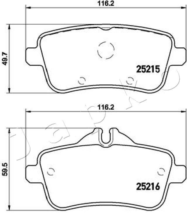 Fits JAPKO 510517 BRAKE PAD SET, DISC BRAKE