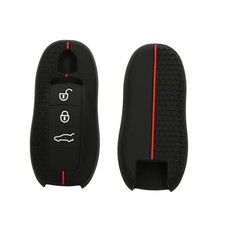 Car Key Cover Compatible with Porsche 3 Button Car Key only black / red