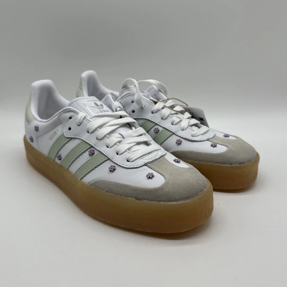 adidas gazelle silver green womens Adidas Women's Samba OG Giraffe/Crystal Linen/Ivory/Gum  Tip Top Shoes of  New York