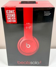 Beats Solo 2 by Dr. Dre 3.5mm Wired Headphones Gloss Product Red B0518 Sealed