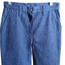 True Vintage Bellbottom Jeans 26x27 High Waist 1970s Hippie Disco Raw Denim