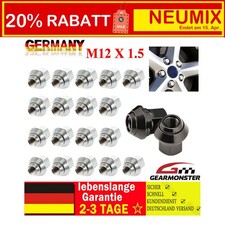 20x Radmuttern Kegelbund für Ford Alu Felgen M12x1,5 Mutter Mondeo Schwarz/Chrom