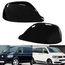 2x Schwarz Glänzend Außenspiegelkappen für VW Multivan/Transporter VI T6 ab 2015