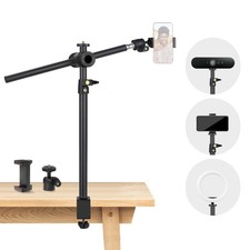 Overhead Camera Mount Desk Stand, Camera Arm Desk Mount Clamp Stand with 360 Ad