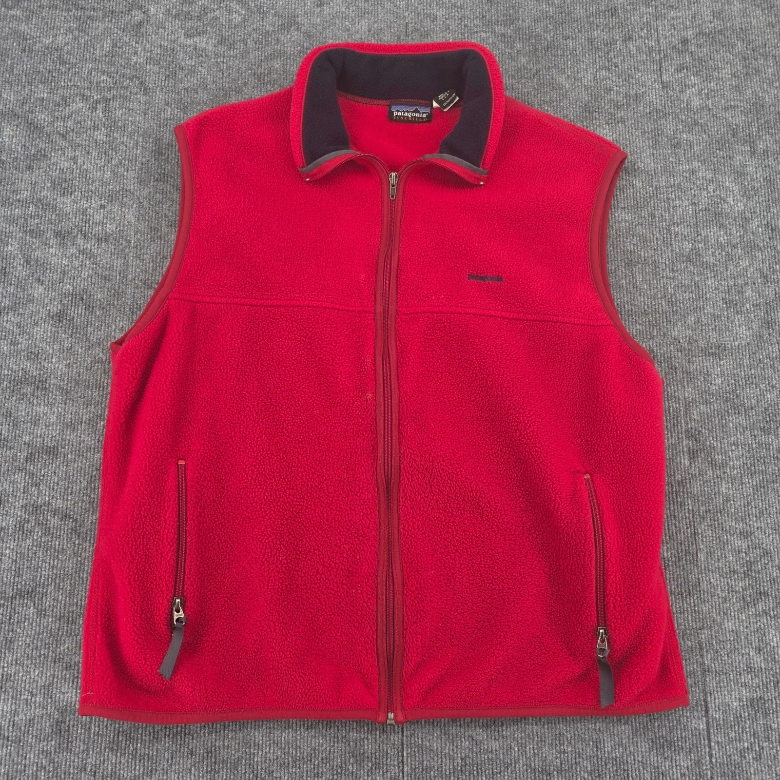 Patagonia Synchilla Fleece Vest Mens XXL Red Full Zip Made in USA