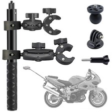 Sruim Motorcycle Bike Handlebar Clamp Mount with 47.3" Invisible Selfie Stick...