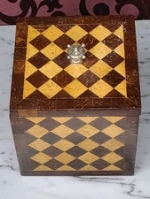 Maitland Smith Tessellated Box Hand Made Crown Finial On Lid