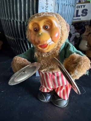 Vintage Wind Up Monkey Playing Cymbals 1960s Musical Jolly Chimp