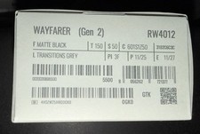 Ray Ban Meta Gen 2 Wayfarer RW4012 Frame Matte Black,Lenses Transitions Grey S50