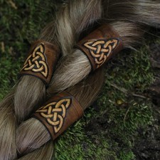 Medieval Viking Knight Belt Accessories Renaissance Celtic Leather Hair/Beard Be