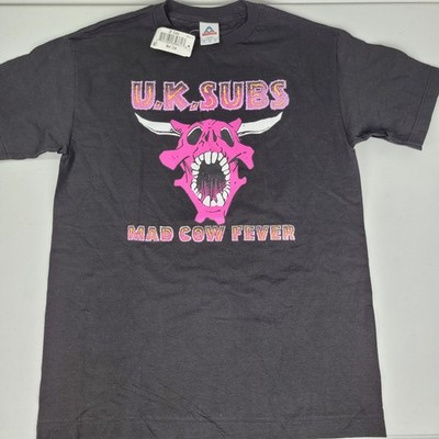 UK SUBS Mad Cow Fever Black Medium T Shirt Punk Rock Band Album Vintage 2000 Y2K