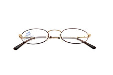 SAFILO LIBRARY 1412 GOLD BROWN UNISEX OVAL FULL RIM EYEGLASSES FRAMES 50-21-145