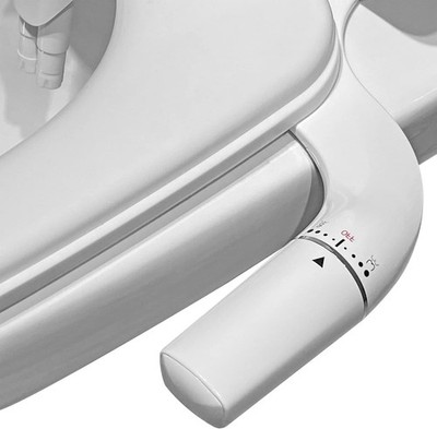 Verstellbarer Wasserdruck, Doppel-Düsen, Bidet-Aufsatz für Toilette, Linke Hand