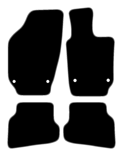 Fit For VW Polo 2009 to 2018 Tailored Carpet Car Floor Mats 4 Round Clips - Picture 4 of 5