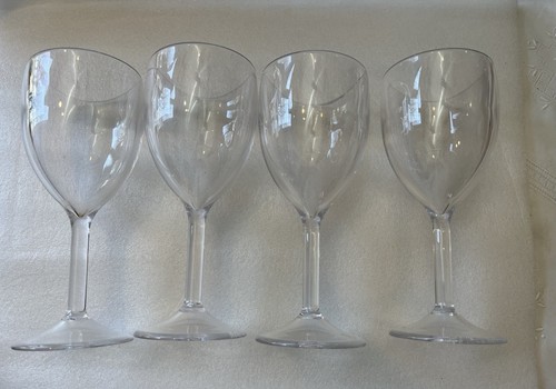 Vintage Acrylic Wine Glasses Lot Of 4 Used