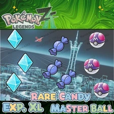 EXP. CANDY XL BALLS  RARE CANDY🔥Big Nugget🔥Gold Bottle Caps Pokemon Legends ZA