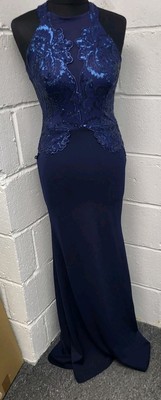 Jessica Wright Blue Lace Sequin Prom/Wedding Occasion Dress Size