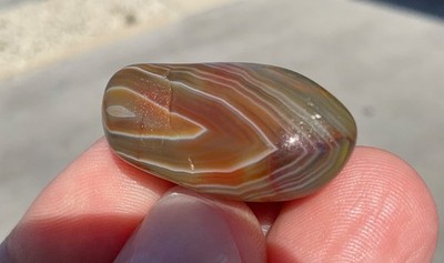 0.4 oz Lake Superior Agate TOP SHELF Polished Bold Rainbow Eye LSA