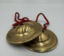 Metal Finger/Hand Cymbals Pair - 2-Piece Set with Red Cord, Cymbals Included