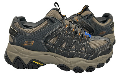 Skechers Men's After Burn 2.0 Lace Up Rugged Shoes Charcoal/Navy Size:8 72K