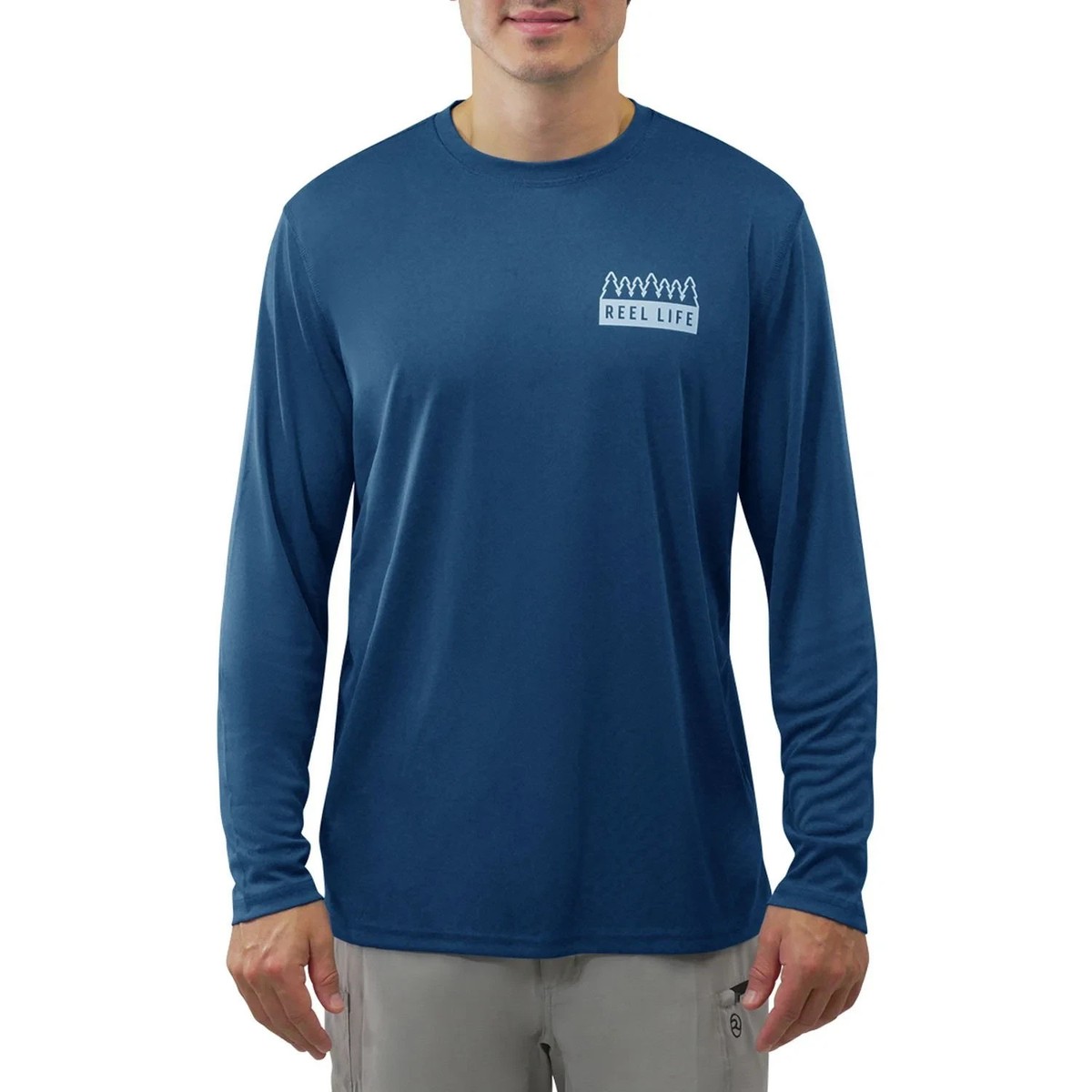 Reel Life Men's Long Sleeve UV T-Shirt Size M Blue