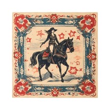 GT BANDANA 22"x22" Vintage Cowgirl And Flower Cotton