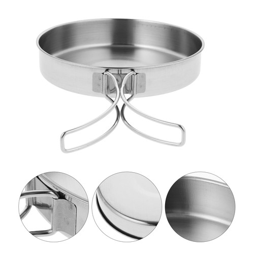 Portable Pan Travel Stainless Folding Handle Camping Frying Nonstick