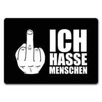 Ich Hasse Menschen FußMatte Randlos Mit Mittelfinger Motiv FußMatte Fussmatte
