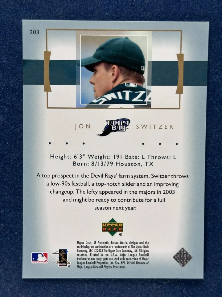 2003 SP Authentic #203 Jon Switzer Oakland Athletics /699 - Image 2 of 2