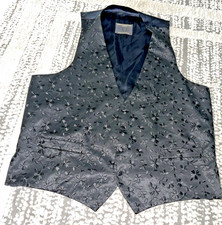 FAVOURBROOK LONDON BLACK FLORAL EMBROIDERED 4 BUTTONS SLEEVELESS VEST Sz L