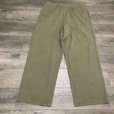 SKIMS Straight Leg Outdoor Jersey Pant Drawstring Army Green Cotton Sz XL NWT