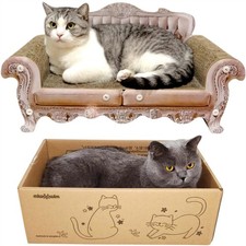 Cat Scratcher Bed, 23 Inch Kitty Couch and 17.3 Inch Scratch Box with Pad, Mo...
