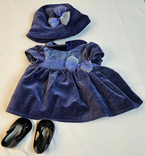 American Girl Doll Bitty Baby Winter Party Set Purple Velveteen Set Retired