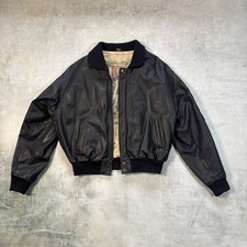 Dakota Vintage Leder Bomberjacke Schwarz – Pilot Flieger Style – Innenprint – M