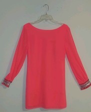 BEAUTIFUL! Ark & Co Orange Dress w/arm slits and jeweled cuffs Size Small. NWT!