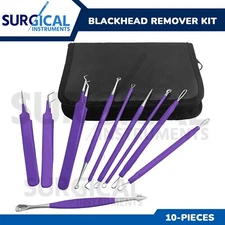 10 Pcs Pimple Popper Tool Kit, Blackhead Remover Set Comedone Extractor Acne Kit