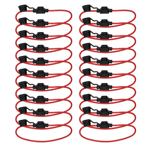 20 Pcs 14 Gauge APM / ATM MINI Blade Inline Fuse Holder 100% OFC Copper Wire USA - Picture 6 of 10