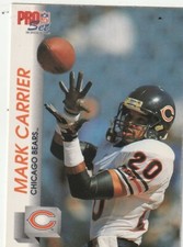 FREE SHIPPING-MINT-1992 Pro Set Mark A Carrier #447 BEARS PLUS BONUS CARDS