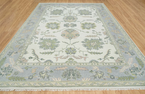Pastel Oushak Wool Area Rug Sale | Hand Knotted Rugs | kids Living Room Rugs N6 - Picture 6 of 8