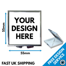 Custom Printed Metal Pill Box • Personalised Metal Tablet Storage • Square Tin