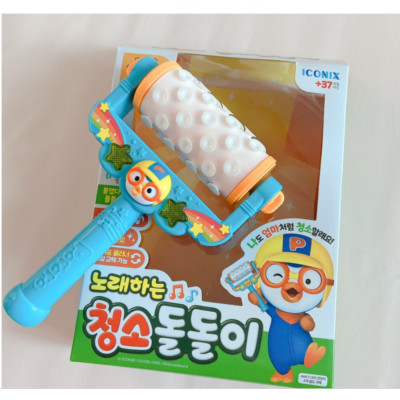 Official Pororo Singing Cleaning Roller 5 Songs Twinkle LED light Gifts 37m up