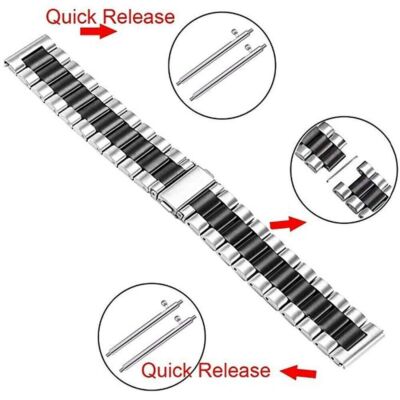 Cinturino Breitling Pilot Cinturino Bracciale 24 Mm Per Breitling Pilot - Acciaio Inox 5 Maglie, Fibbia Deployant, Lucido Chiusura Deployant Argento - Foto 2