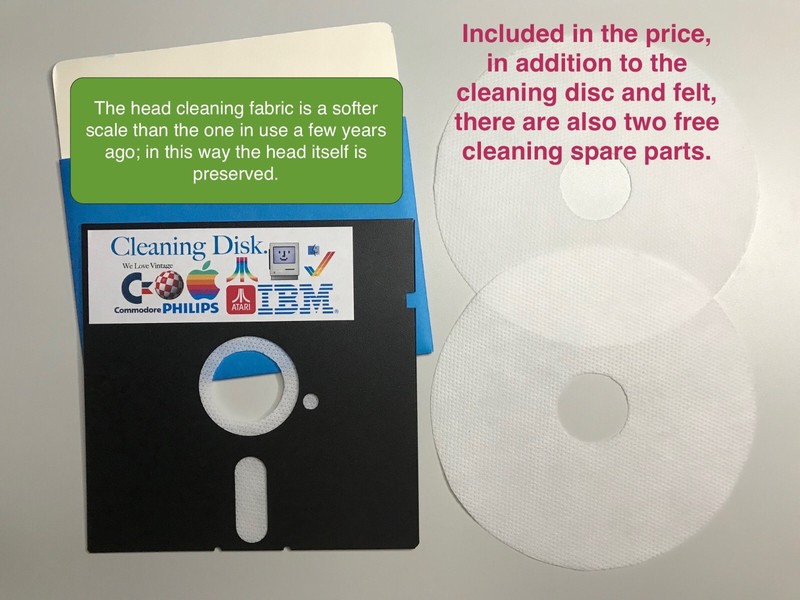Head Cleaning, Clean Disk Drive Heads 5.25", Floppy Clean +2 cleaning felts