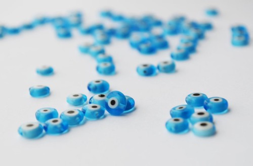 6mm Turquoise Evil Eye Beads - 60 Pcs Real Glass Evil Eye Beads From Turkey - Picture 5 of 5